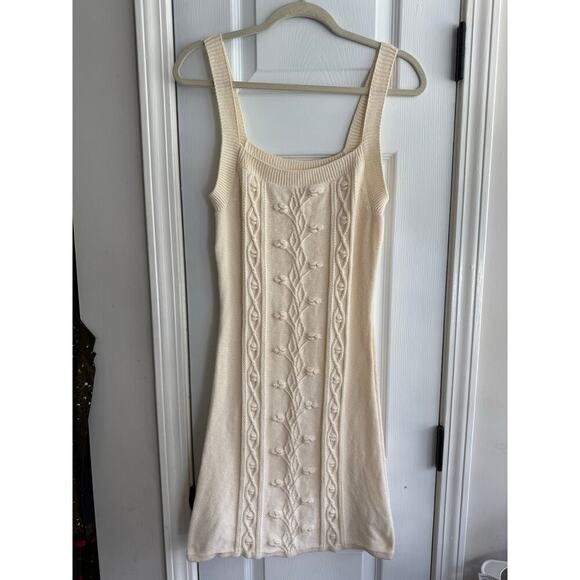 Reformation Women’s Cento Cotton Sweater Cream Knit Dress size Medium - Picture 2 of 7